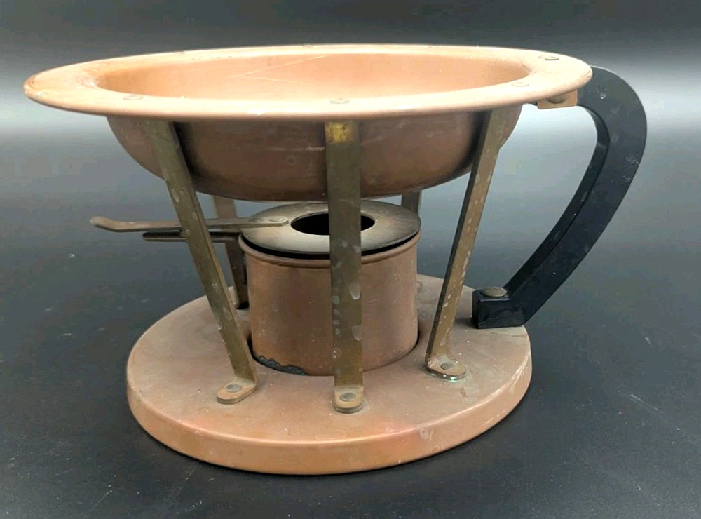 Vintage Sterno Copper Heater Warming Burner & Stand